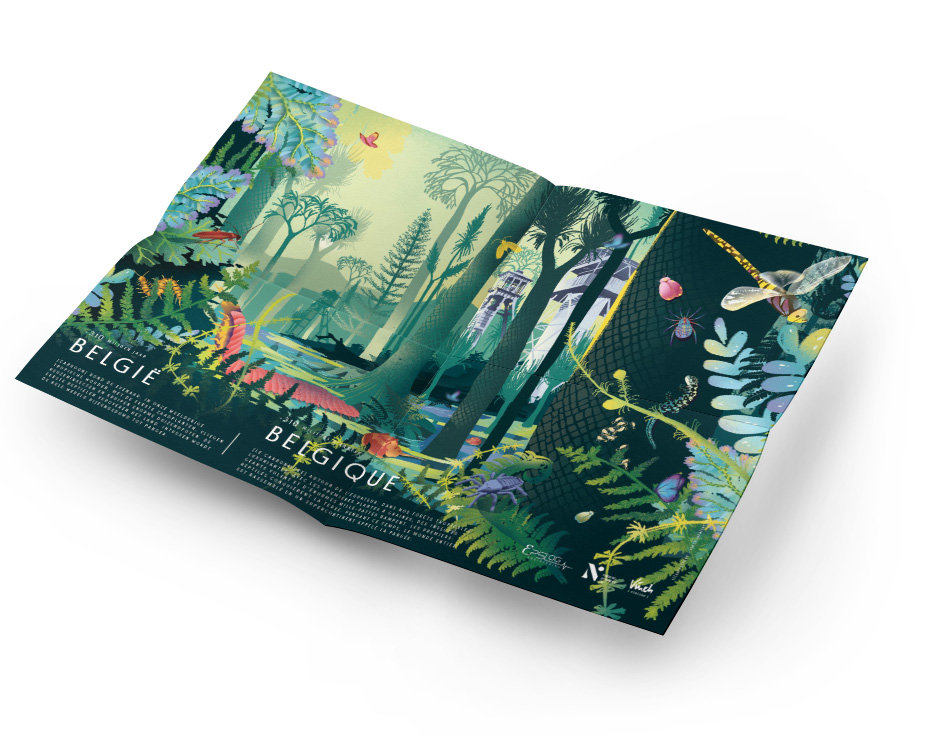 affiche scientifique illustrée Carbonifère Belgique