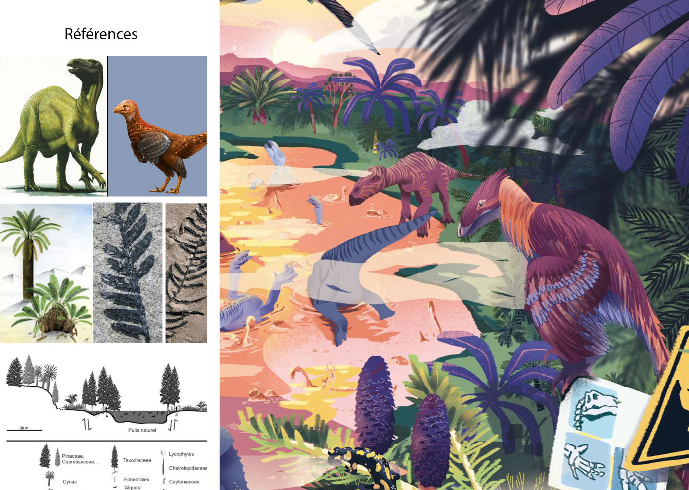 références affiche illustrée crétacé