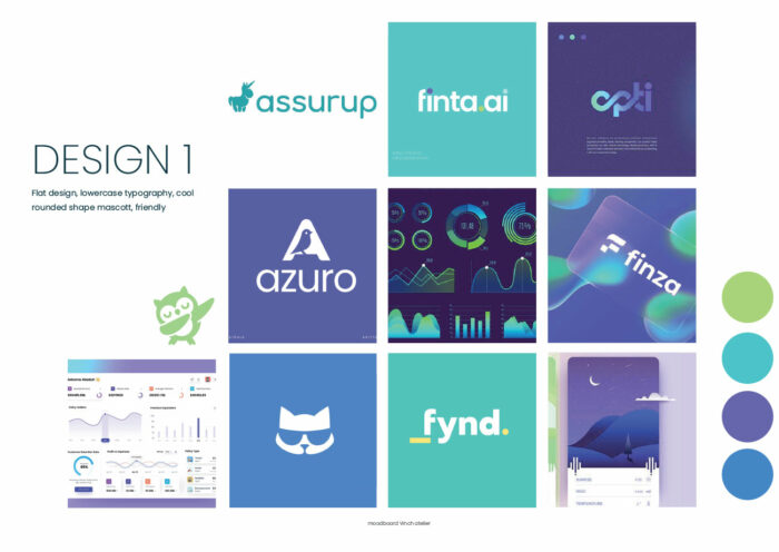 moodboard pour création de logo avec mascotte